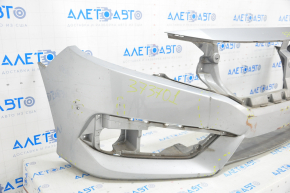 Front bumper bare Honda Civic X FC 16-19 silver, pressed, tear, scratches