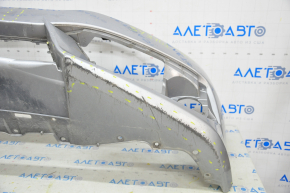 Front bumper bare Honda Civic X FC 16-19 silver, pressed, tear, scratches