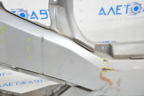 Front bumper bare Honda Civic X FC 16-19 silver, pressed, tear, scratches