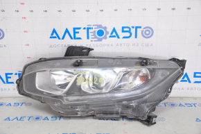 Headlight front left bare Honda Civic X FC 16-19 halogen, sand