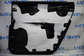Door trim card rear left Dodge Journey 11-19 black with black insert leather, armrest leather, black stitching, scratches