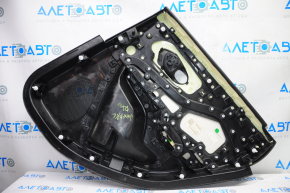 Door trim card rear left Jeep Cherokee KL 14-18 black with beige insert cloth, armrest leather, scratches, tears