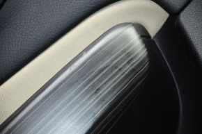 Door trim card rear left Jeep Cherokee KL 14-18 black with beige insert cloth, armrest leather, scratches, tears