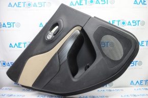 Door trim card rear left Jeep Cherokee KL 14-18 black with beige insert cloth, armrest leather, scratches, tears