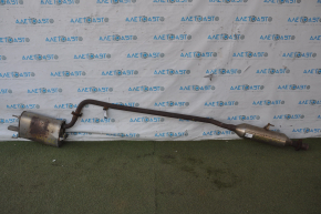 Exhaust line middle part with barrel Toyota Camry v40 2.4, hybrid rusty, nuts stuck, dents
