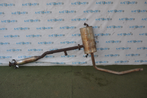 Exhaust line with barrel without catalytic converter Toyota Sienna 11-16 3.5 FWD rusty, nuts stuck, dents