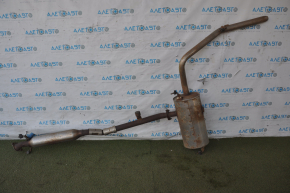 Exhaust line with barrel without catalytic converter Toyota Sienna 11-16 3.5 FWD rusty, nuts stuck, dents