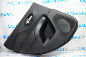 Door trim card rear left Jeep Cherokee KL 14-18 black with black insert leather, armrest leather, scratches, tears