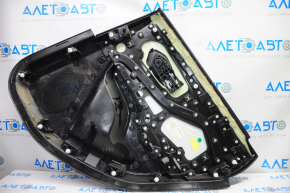 Door trim card rear left Jeep Cherokee KL 14-18 black with black insert leather, armrest leather, scratches, tears