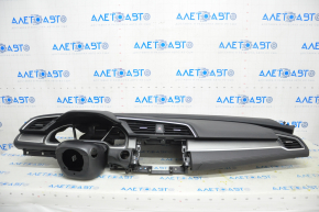 Torpedo front panel with AIRBAG Honda Civic X FC 16-21 black, scratch
