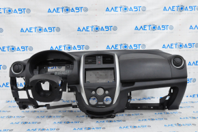 Torpedo front panel with AIRBAG Nissan Versa Note 13-16 prerest, black, scratches
