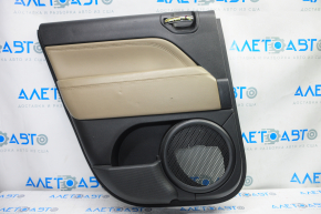 Door trim card rear left Jeep Compass 11-16 beige with beige insert leather, armrest leather, tear, scratches, bumps