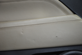 Door trim card rear left Jeep Compass 11-16 beige with beige insert leather, armrest leather, tear, scratches, bumps