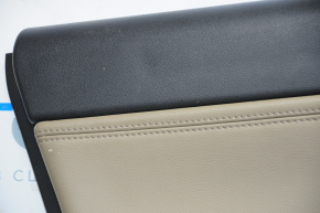 Door trim card rear left Jeep Compass 11-16 beige with beige insert leather, armrest leather, tear, scratches, bumps