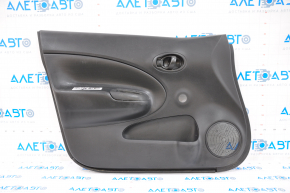 Door trim card front left Nissan Versa Note 13-19 black, scratches, for mechanical window lifter