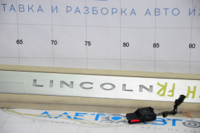 Door sill trim front right Lincoln MKZ 13-16 chrome with backlight beige, broken crepe, broken chip, scratches