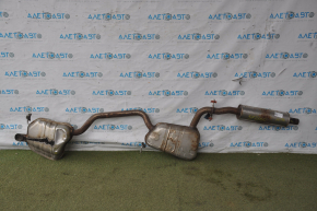 Exhaust manifold assembly VW Jetta 13-16 USA 1.4T resonator with barrel hybrid, rusty, dents, crack