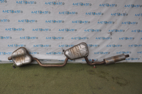 Exhaust manifold assembly VW Jetta 13-16 USA 1.4T resonator with barrel hybrid, rusty, dents, crack