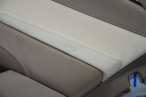 Door trim card rear right Cadillac CTS 14 - brown with beige insert leather, armrest leather, upper insert suede, molding under wood gloss, backlight, pokes, tears