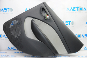 Door trim card rear right Dodge Dart 13-14 black with light gray insert cloth, armrest leather, scratches