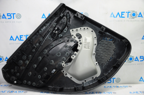 Door trim card rear right Dodge Dart 13-14 black with light gray insert cloth, armrest leather, scratches