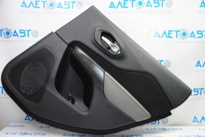 Door trim card rear right Jeep Cherokee KL 14-18 black with black insert cloth, armrest gray leather, butt, scratches, abrasions
