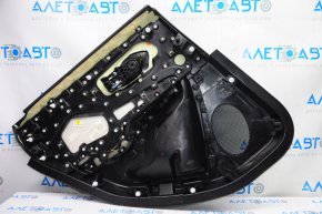 Door trim card rear right Jeep Cherokee KL 14-18 black with black insert cloth, armrest gray leather, butt, scratches, abrasions