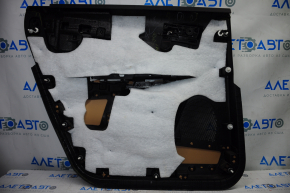 Door trim card rear right Dodge Journey 11-20 black with dark beige insert leather, armrest leather, black stitching, tear