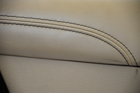 Door trim card rear right Dodge Journey 11-20 black with dark beige insert leather, armrest leather, black stitching, tear