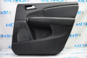 Door trim card rear right Dodge Journey 11-19 black with black insert leather, armrest leather, black stitching, scratches