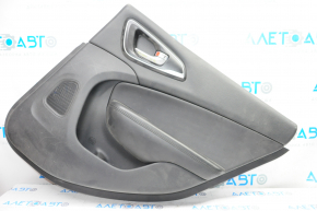 Door trim card rear right Chrysler 200 15-17 black with black insert leather, armrest leather, black stitching, molding handle chrome, scratches, abrasions