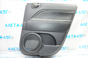 Door trim card rear right Jeep Compass 11-16 black with black insert leather, armrest leather, white stitching, tear, scratches