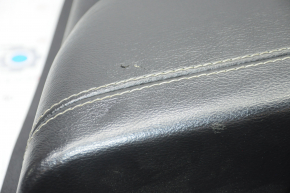 Door trim card rear right Jeep Compass 11-16 black with black insert leather, armrest leather, white stitching, tear, scratches
