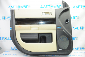 Door trim card front left Ford Flex 13-12 rest, black with beige insert rubber, rubber armrest, insert under wood gloss, under seat memory