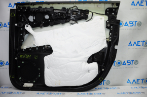 Door trim card front left Lincoln MKX 16-18 black with black insert leather, armrest leather, insert wood gloss, under 2 tweeters, break crepe, scratch on leather