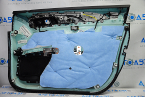 Door trim card front left Lincoln MKZ 13-16 black leather, armrest leather, insert wood gloss, crack
