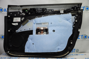 Door trim card front left Ford Fusion mk5 13-14 black with black insert cloth, armrest leather, molding gray gloss, rubbed, for dry cleaning