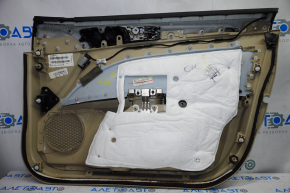 Door trim card front left Ford Fusion mk5 13-20 beige with beige insert cloth, armrest leather, molding gray structure, dents, for dry cleaning
