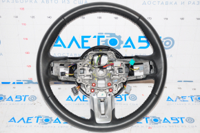 Naked steering wheel Ford Mustang mk6 15-23 leather black, without button covers, white dots