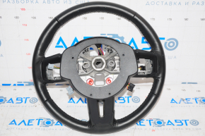Naked steering wheel Ford Mustang mk6 15-23 leather black, without button covers, white dots