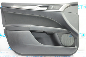 Door trim card front left Ford Fusion mk5 17-14 black with black insert cloth, armrest leather, molding gray structure, scratches