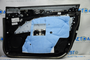 Door trim card front left Ford Fusion mk5 17-14 black with black insert cloth, armrest leather, molding gray structure, scratches