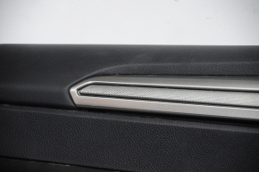 Door trim card front left Ford Fusion mk5 17-14 black with black insert cloth, armrest leather, molding gray structure, scratches