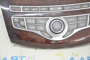 Display and climate control control Infiniti JX35 QX60 13-16 prerest, wood trim red, cracked wood