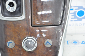 Overlay on the center console wood cup holder Infiniti JX35 QX60 13-16 cracks in wood, breakage of the fastener