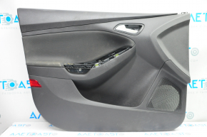 Door trim card front left Ford Focus mk3 11-18 black with black insert cloth, for dry cleaning