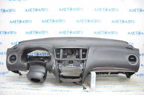 Torpedo front panel with AIRBAG Infiniti JX35 QX60 13-15 prerest, BOSE, black, rusty pyropatron