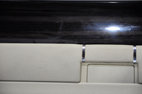 Door trim card front right Ford Flex 13-19 rest, black with beige insert rubber, armrest rubber, insert under wood gloss, bumps, scratch