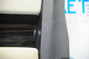 Door trim card front right Ford Flex 13-19 rest, black with beige insert rubber, armrest rubber, insert under wood gloss, bumps, scratch