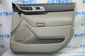 Door trim card front right Ford Explorer 11-12 prerest gray with gray insert leather, insert wood gloss, peeled leather, tear, abrasion, fold